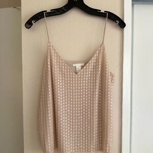 Elegant Beige Sequin Top